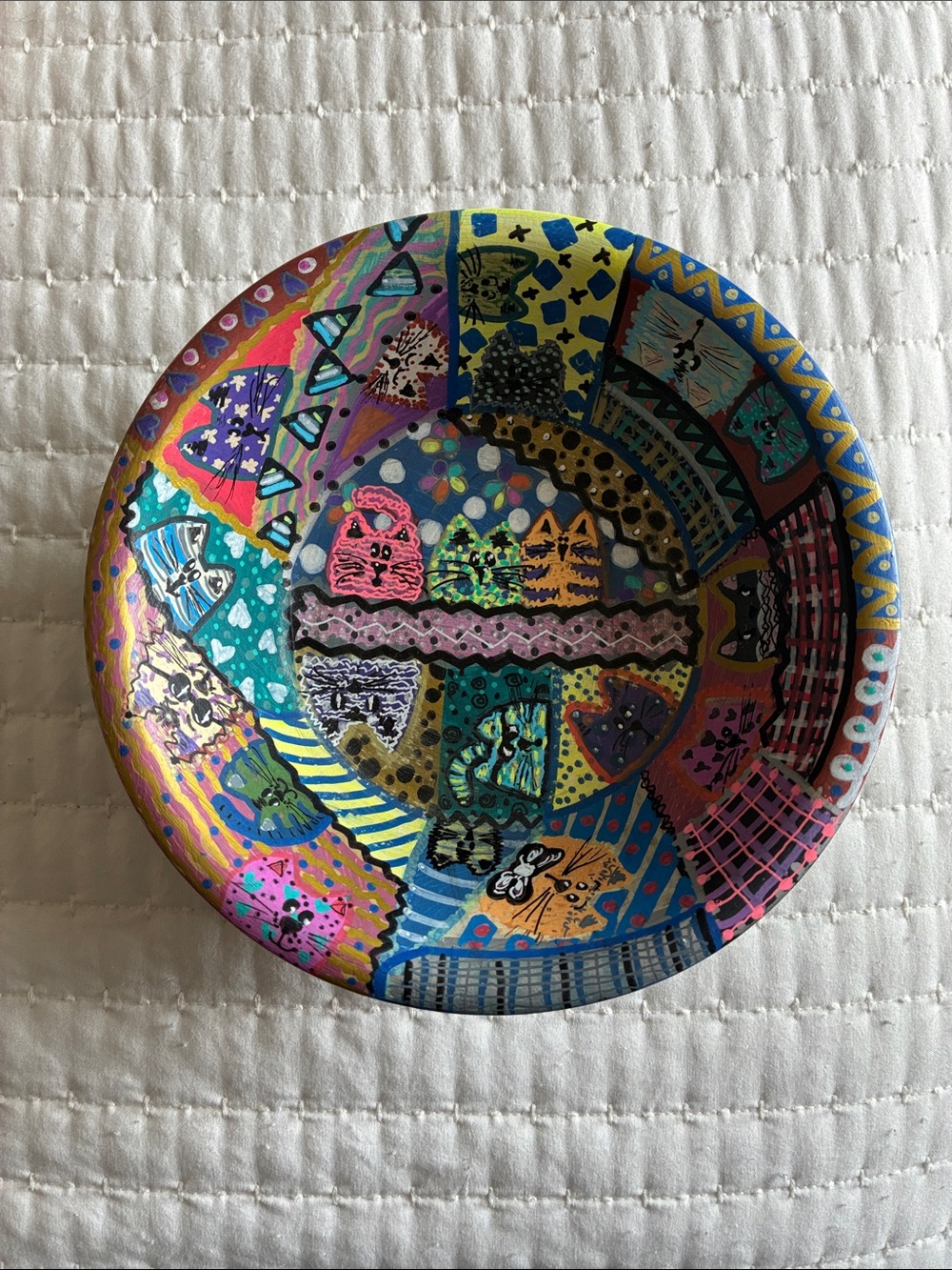 Hand-Painted Multicolor Decorative Home Art Bowl